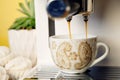 Coffee machine making morning espresso. Royalty Free Stock Photo