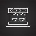 Coffee machine outline icon on blackbackground for graphic and web design, Modern simple vector sign. Internet concept. Trendy Royalty Free Stock Photo
