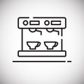 Coffee machine outline icon on white background for graphic and web design, Modern simple vector sign. Internet concept. Trendy Royalty Free Stock Photo