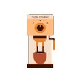 Coffee machine pouring drink into cup - professional coffeemaker Royalty Free Stock Photo