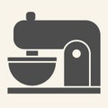 Coffee machine solid icon. Mixer with cup symbol, glyph style pictogram on beige background. Kitchen mixer sign for Royalty Free Stock Photo