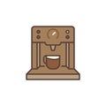 Coffee Machine vector concept brown modern icon Royalty Free Stock Photo
