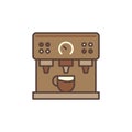 Coffee Machine vector concept modern brown icon Royalty Free Stock Photo
