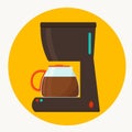 Coffee machine vector flat design illustration. Isolated maker espresso.