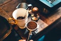 Coffee-Make coffee from the machine at home,Coffee in a cup