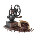 Coffee maker and coffee beans Royalty Free Stock Photo