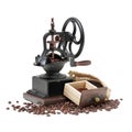 Coffee maker and coffee beans Royalty Free Stock Photo