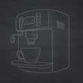 Coffee maker with cup.