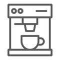 Coffee maker line icon, drink and espresso