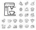 Coffee maker line icon. Vending machine sign. Make tea. Crepe, sweet popcorn and salad. Vector