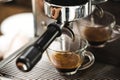 Coffee maker machine brewing espresso shot Royalty Free Stock Photo