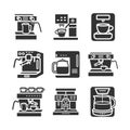 Coffee maker machine icon infographic. Vector sign for web graphic.