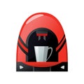 Coffee maker machine icon. Kitchen accessorie for making a drink. Isolated electronic equipment