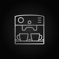 Coffee maker machine vector silver outline icon Royalty Free Stock Photo
