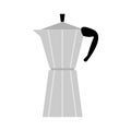 Coffee maker moka isolated on white background. Italian express coffee pot. Cartoon espresso mocha machine Royalty Free Stock Photo