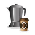 coffee maker and paper cup Royalty Free Stock Photo