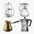 coffee maker set realistic vector Royalty Free Stock Photo