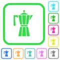Coffee maker vivid colored flat icons