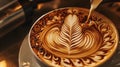 Coffee-making through close-up shots of meticulously crafted latte art.