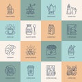 Coffee making equipment vector line icons. Elements
