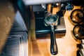 coffee making - espresso portafilter, barista tools
