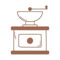Coffee manual roasting machine icon in brown line