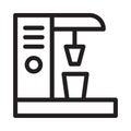 Coffee mashine vector thin line icon