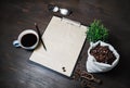 Coffee and menu Royalty Free Stock Photo