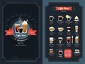 Coffee menu with different types. Cappuccino, macchiato, latte and others
