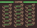 Coffee menu icon set