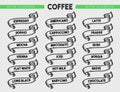 Coffee menu icon set