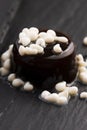 Coffee with milk drops - molecular gastronomy Royalty Free Stock Photo