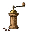 Coffee mill Coffee grinder hand drawn sketch style Royalty Free Stock Photo