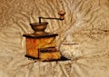Coffee mill in grunge style