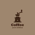 Coffee mill Logo design. Retro Coffee shop Logotyp