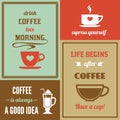 Coffee mini poster set Royalty Free Stock Photo