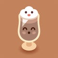 Coffee Mocha cute kawaii style vector illustration