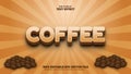 Coffee 3D Text Effect, Editable Text Effect Royalty Free Stock Photo