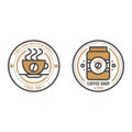 Coffee monogram vector logo badge