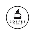 Coffee monoline design logo