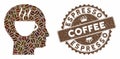 Coffee Mosaic Coffee Thinking with Textured Espresso Coffee Stamp