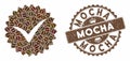 Coffee Mosaic Quality with Grunge Mocha Stamp