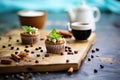 coffee muffins with espresso beans as garnish Royalty Free Stock Photo