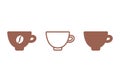 Coffee mug icons. Set of hot and cold drink mugs Royalty Free Stock Photo