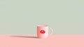 coffee mug and lips illustration perfect for romantic design Royalty Free Stock Photo