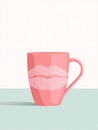 coffee mug and lips illustration perfect for romantic design Royalty Free Stock Photo