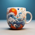 Ocean-inspired Cup With Vibrant Artwork