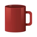 Coffee mug vivid red color isolate icon