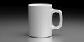 Coffee mug white color on black background. Hot beverage cup mockup template. 3d illustration Royalty Free Stock Photo