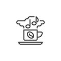 Coffee Music line icon